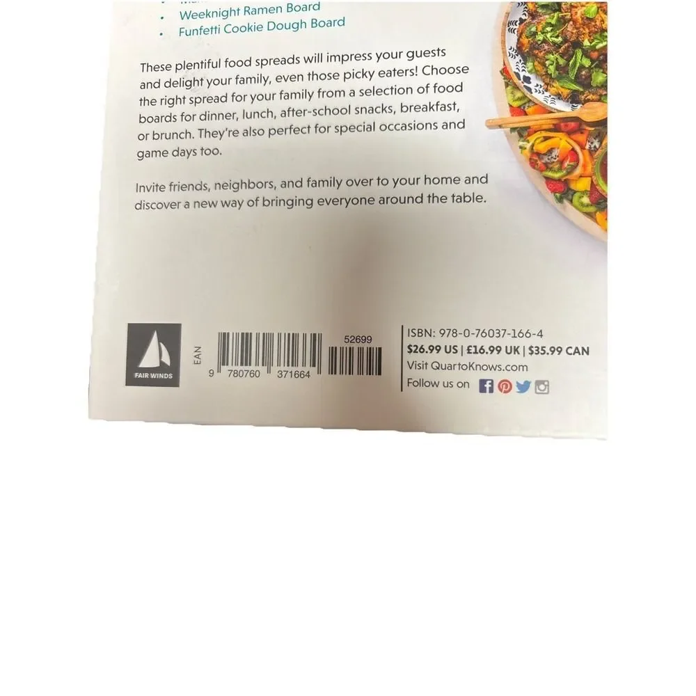 Big Boards for Families Sandy Coughlin Hardcover Charcuterie Cookbook New